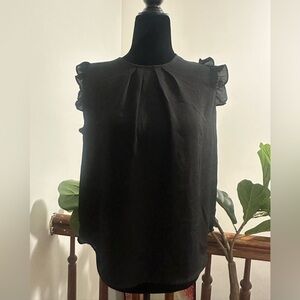 Elegant Black Ruffle Sleeve Top